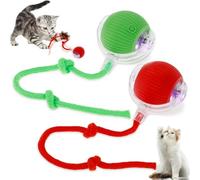 Balle pour chien électrique rechargeable en silicone - Balle interactive - 7 cm - Convient pour chiens et chats de toutes tailles et de tous âges - Rouge + vert