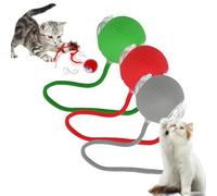 Balle pour chien électrique rechargeable en silicone - Balle interactive pour chien - 7 cm - Convient pour chiens et chats de toutes tailles et de tous âges (rouge + vert + gris)
