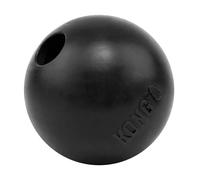 KONG Balle Extreme avec trou - Jouet à rapporter - Jouet pour chien durable pour l'entraînement, le jeu interactif et plus encore - Balle en caoutchouc naturel Extreme - Noir - pour grands chiens