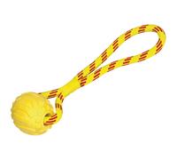 Balle pour chien TPR avec corde Nobby Pet Jaune 37 cm