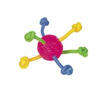 Balle pour chien TPR avec corde Nobby Pet Rose 8 cm