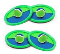 Balle Raquette Scratch Jeux, Jeu de Balle à Attraper Velcro avec 2 Palettes et 2 Balles, Enfants Catch Ball Jouet, Raquette de Plage Set, pour 3+ Ans Enfant, pour Jardin, Extérieur, Cour, Piscine