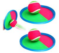 Balle Raquette Scratch Jeux Lancer et Attraper Jeu de Balle Jeu Exterieur Enfant Lancer Catch Ball Jouet Raquette De Plage 2 Pagaies et 2 de Balle à Attraper Velcro Cadeau