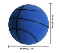 Balle Rebondisnoyaux Silencieuse No.3/5/7 Pour Enfants,Basket-Ball D'intérieur Silencieux,Haute Résilience,Rebond D'air,Jouet De Sport Avec Cerceau - Type Dark Blue 24cm