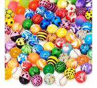 Balle Rebondissante, 100 Pcs Balle Rebondissantes Enfant,Remplissage de Sac de Fête pour Enfants,Caoutchouc Rebondissantes Balles,Couleurs Vives,Balle Rebondissantes Enfant Espace Cadeau Anniversaire