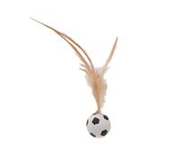 Balle rebondissante interactive pour chat avec plume - Chasse et jeu de chasse pour chats d'intérieur, design élastique doux pour mâcher, entraîner et faire de l'exercice pour chat et chien