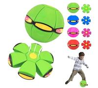 Balle Rebondissante Magique Jouet de À Double Forme Librement Commutable avec 6 Lumières pour L'interaction Parent-Enfant en Intérieur Et Extérieur Petits Chiens Grands Green