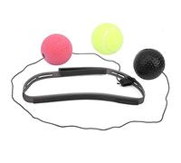 Balle Réflexe de Boxe, Balle de Réponse de Boxe, Balle en Caoutchouc PU, Bandeau Anti-Transpiration en Silicone, Bandeau de Balle de Boxe avec Longueur de Corde Réglable pour