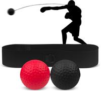 Balle Réflexe De Boxe, Balle D'entraînement De Boxe, Boxing Reflex Ball, 1 Bandeau Réglable, 2 Balles Réflexes Novices, Pour L'entraînement Des Compétences De Combat, La Vitesse De Frappe.[V96]