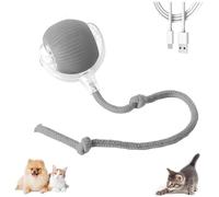 Balle roulante active avec queue pour chiens et chats, balle de saut intelligente à 360 ° pour chiens, 3 modes de divertissement et fonction de réveil intelligent, chargement USB, balle interactive