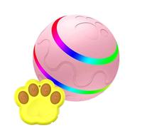 Balle roulante active pour chien - Lumière de flash en silicone, dispositif roulant rechargeable par USB, boule LED de voiture, jouet avec capteur de mouvement interactif imperméable | Jouet attrayant