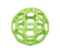 Balle en caoutchouc JW Pet Hol-ee Roller Medium - Ø 11,5 cm - Coloris aléatoire : bleu, vert ou rouge - Pour chien