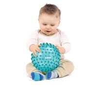 Ludi - Balle de Massage Bleue - Éveil Sensoriel pour Bébé dès 6 Mois - Picots Tendres - Stimulation, Dextérité et Coordination - 100% PVC - Lavable - Ø 20 cm - Soulage Les Dents et Favorise Le Jeu