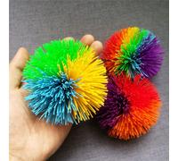 Balle Sensorielle Et Extensible De Soulagement Du Stress Pour Bébé, Autisme Besoins Spéciaux Et Antistress En Motif Arc-En-Ciel, Gigoter, Drôle De 6cm Et 9 Cm,