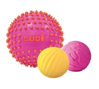 Balle Sensorielle LUDI - Rose - Stimule le toucher et la coordination de bébé