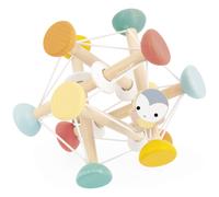 Janod Balle sensorielle d'éveil en bois – Hochet flexible, facile à manipuler – Dès 12 mois
