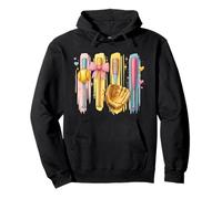Balle Softball Coquette Brushstroke Softball Batte Softball Mom Sweat à Capuche