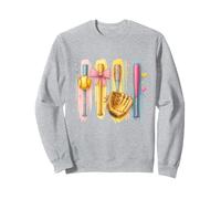Balle Softball Coquette Brushstroke Softball Batte Softball Mom Sweatshirt