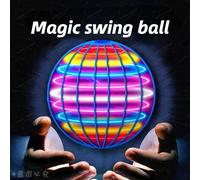 Balle volante Boomerang Spinner jouets Drone de commande manuelle 360 ° Mini ovni rotatif avec lumières LED pour enfants, cadeaux d'anniversaire amusants Red