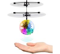 Balle volante magique - Drone hélicoptère radiocommandé à induction infrarouge, lumières disco LED, cadeau de Noël original