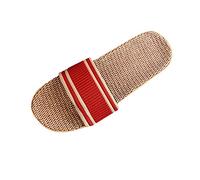 Ballerine Chaussures Femme 42 Pantoufles Ouvertes pour Femmes Lin Mode Maison Plage Intérieur Orteils -Slip Chaussures Plates Pantoufles Femme Chaussures Jaune 43, rouge, 35 EU