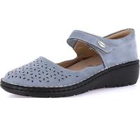 Ballerine Confort GRUNLAND-NESI en Nubuck avec Fermeture Velcro, Semelle Conforma, Semelle intérieure Amovible en liège et Cuir et Talon compensé de 4 cm