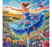 Ballerine Dancing with Butterflies 100 Pièces Puzzle Personne Âgée en Carton Anti-Déchirure Facile Débutant Anti-Stress Thérapie Occupationnelle Cadeau Anniversaire Pas Cher 28x28cm