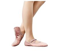 Ballerine Danse Fille Dance Shoe Suede Velvet Foldable Ballet Slipper Soft Split Sole Girl PU Leather Flats Traning Practice Yoga Women's(Pink Purple,40)