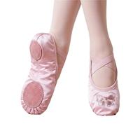 Ballerine Danse Fille Satin Soft Soled Ballet Shoes, Children's Dance, Girls' Body Practice Performance, Pink(Pink,25)