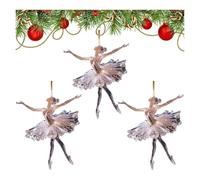 Ballerine de Noël scintillante - Décoration de Noël - Ornements suspendus décoratifs - Cadeau pour les filles et les amateurs de danseuse de ballet (3)