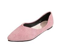Ballerine décolleté pour femme en daim souple Bout pointu et semelle plate confortable - Grandes tailles 35 à 44 - Idéale pour le travail ou les sorties décontractées - 8 coloris tendance disponibles
