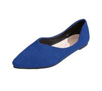 Ballerine décolleté pour femme en daim souple Bout pointu et semelle plate confortable - Grandes tailles 35 à 44 - Idéale pour le travail ou les sorties décontractées - 8 coloris tendance disponibles