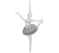 Ballerine Décoration de sapin de Noël élégante Danseuse de ballet Paillettes Ornements de Noël à suspendre dans de nombreuses couleurs (argent)