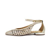 Ballerine élégante en cuir tressé or platine pour femme GIOSEPPO 40