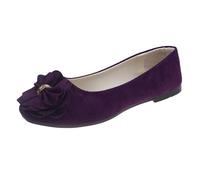 Ballerine Femme Confortable Basket Femme Orthopedique Confortable Women's Flat Shoes Spring Summer and Autumn Lightweight Suede Round Toe Shallow Mouth Soft Bottom Bow Single Shoes Daily Violet 34