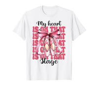 Ballerine Girl Mom Ballet Dance Mon cœur est sur cette scène T-Shirt