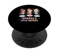 Ballerine Kawaii Sparkle Spin Repeat PopSockets PopGrip Adhésif