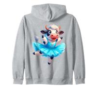Ballerine Mignonne en Forme de Vache Dansant Bleu Tutu Flocon de Neige Sweat à Capuche
