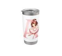 Ballerine mignonne lettre A monogramme danseuse de ballet Gobelet isotherme en acier inoxydable double paroi