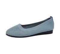 Ballerine plate pour femme - Bout rond - Robe en tricot - Sandales basses - Chaussures de marche plates pour femme - Confortables et douces - Chaussures d'été légères, gris, 36 EU