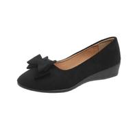 Ballerine pour femme - Chaussures à talons élégantes - Bout pointu - Chaussures de vêtements - Talon compensé - Chaussures simples - Chaussures de travail - Mocassins, Noir , 37.5 EU