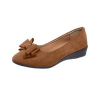 Ballerine pour femme - Chaussures à talons élégantes - Bout pointu - Chaussures de vêtements - Talon compensé - Chaussures simples - Chaussures de travail - Mocassins, marron, 37 EU