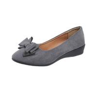Ballerine pour femme - Chaussures à talons élégantes - Bout pointu - Chaussures de vêtements - Talon compensé - Chaussures simples - Chaussures de travail - Mocassins, gris, 40 EU