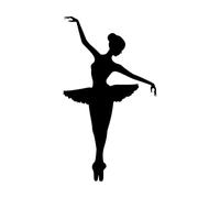 Ballerine Silhouette Danseuse Danse Danse Stickers muraux en papier adhésif 30x53.1cm Ne se décolle pas Noir
