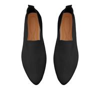 Ballerines à enfiler pour femme - Chaussures plates en maille - Confortables et douces - Chaussures d'été - Chaussures basses, Noir , 41 EU