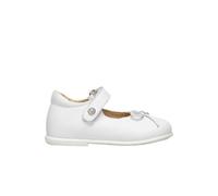 Ballerines à nœud en cuir ballet blanc-argenté 32