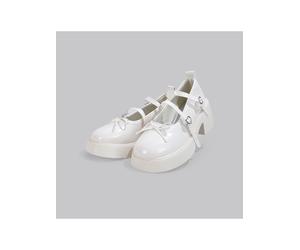 Ballerines blanches Babies, inspirées des fées, style vintage polyvalent, flatteuses pour les petites, semelle plateforme, convient avec les jupes. Nouvelle arrivée été 2025, idéal pour les festivals