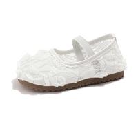 Ballerines brodées à motif floral pour filles avec sangle Mary Jane - Bout rond - Semelle souple - Confortables et décontractées - Chaussures princesse en dentelle pour l'été, les mariages, la danse