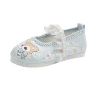Ballerines Brodées De Fleurs Pour Petites Filles Chaussures Traditionnelles Chinoises Chaussures Mary Jane Décontractées À Bride Cheville Shoes Orientales De Scène(Blue,30 EU)