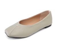 Ballerines Classiques Femmes Slip on Loafers Pumps Formel Casual en Simili Cuir À Talon Bas Chaussures Confort pour Printemps Automne Tenue Quotidienne,Sage Green,44 EU